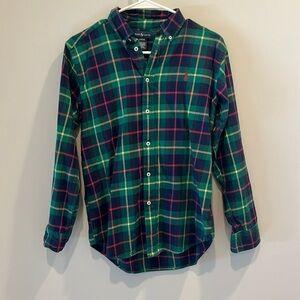 Ralph lauren - long sleeve button down shirt.  Plaid. Boys size large (14-16)